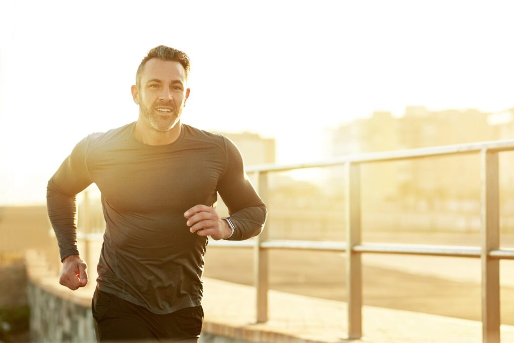 Man running outdoors (men’s health)